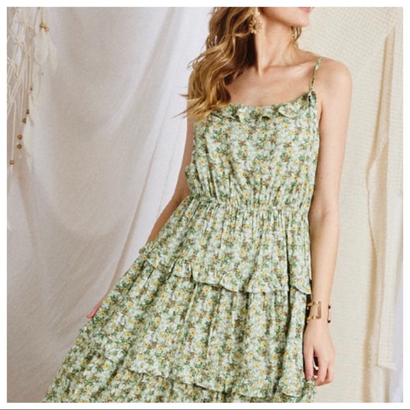 #22 Boho chic floral print tiered midi dress - Picture 6 of 6